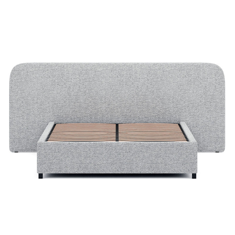 Queen Sized Bed Frame - Pepper Boucle with Storage