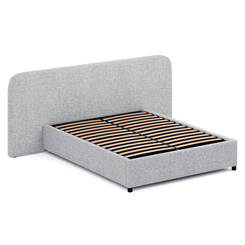 King Sized Bed Frame - Pepper Boucle with Storage