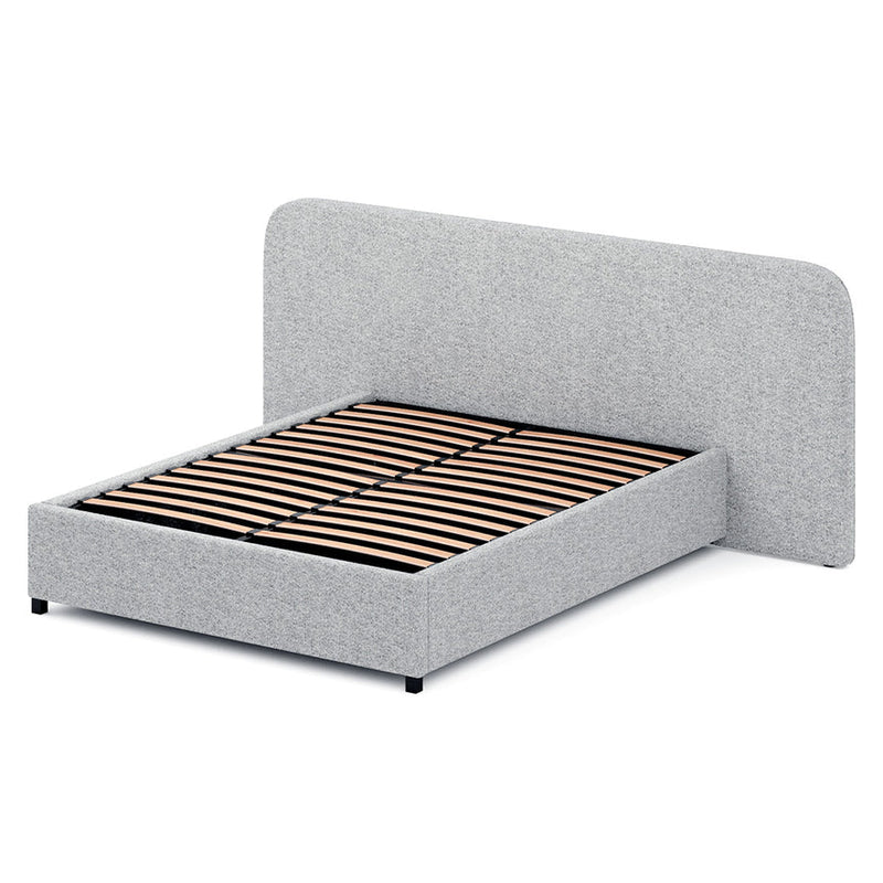 Queen Sized Bed Frame - Pepper Boucle with Storage