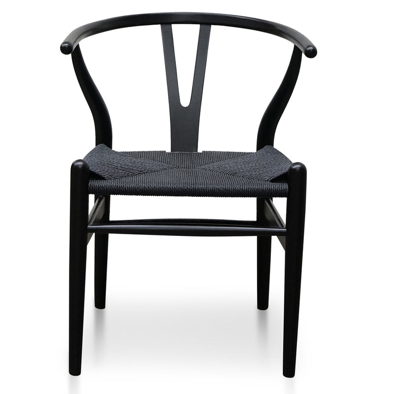 Dining Chair - Black - Natural Seat (Set of 2)