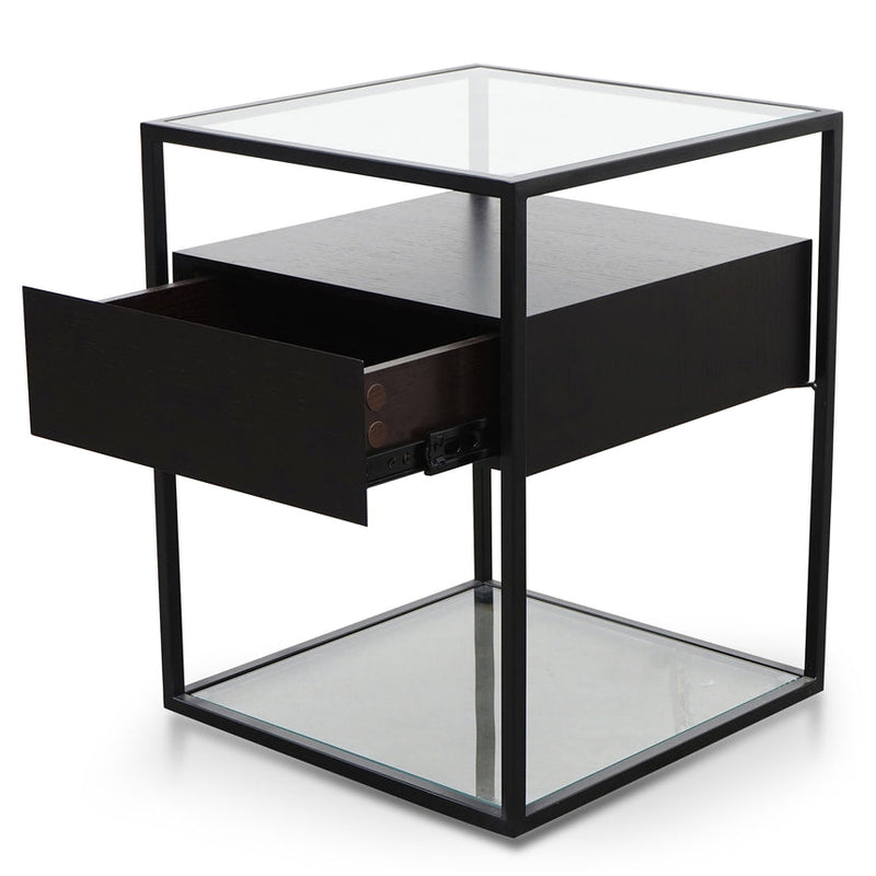 Glass Side Table - Full Black