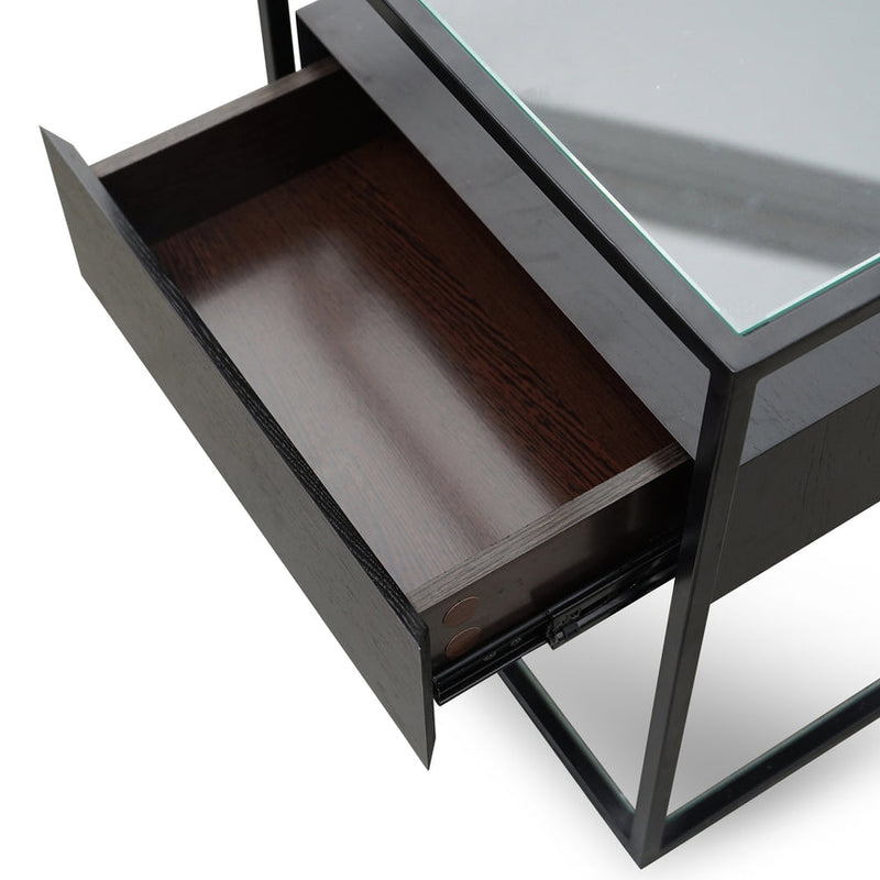 Glass Side Table - Full Black