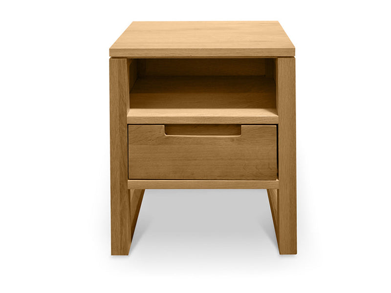 1 Drawer Wooden Bedside Table - Natural Oak