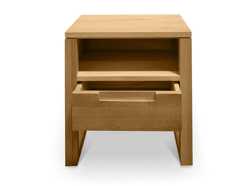 1 Drawer Wooden Bedside Table - Natural Oak