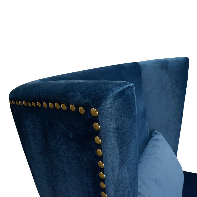 Velvet Lounge Chair in Navy Velvet Blue