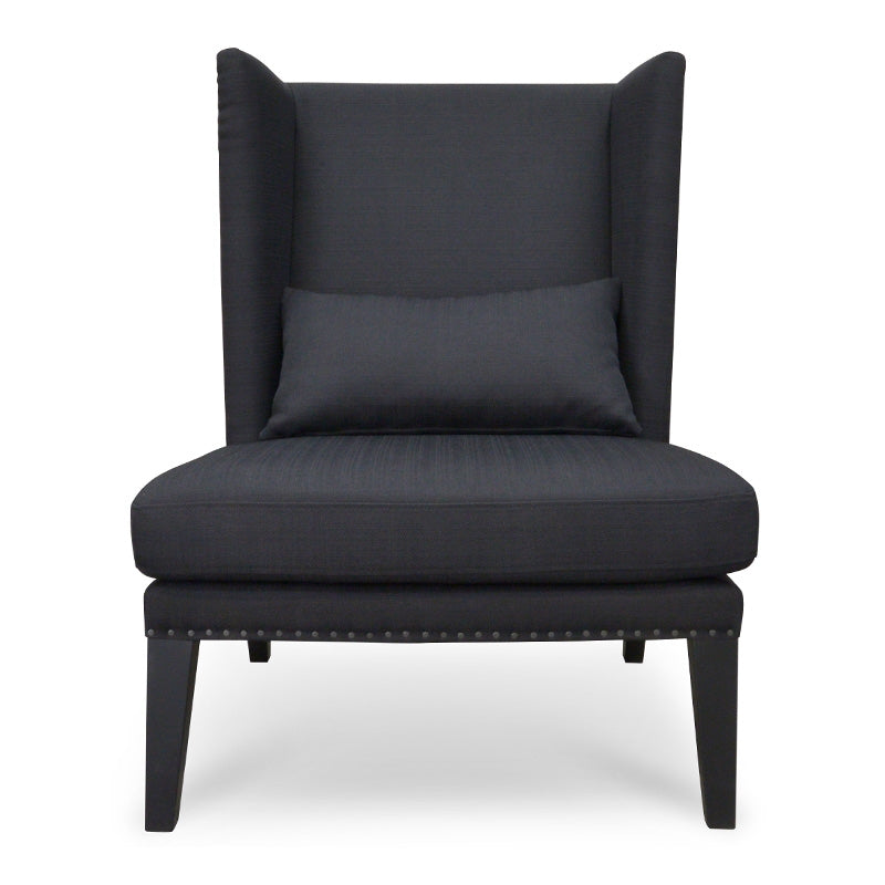 Velvet Lounge Wingback Chair in Light Texture Grey