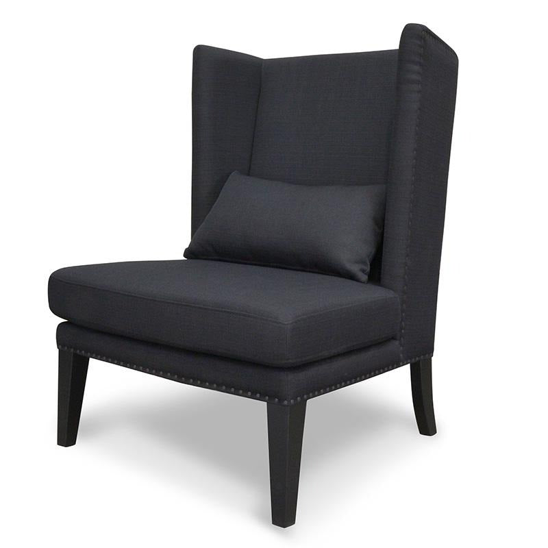 Velvet Lounge Wingback Chair in Light Texture Grey