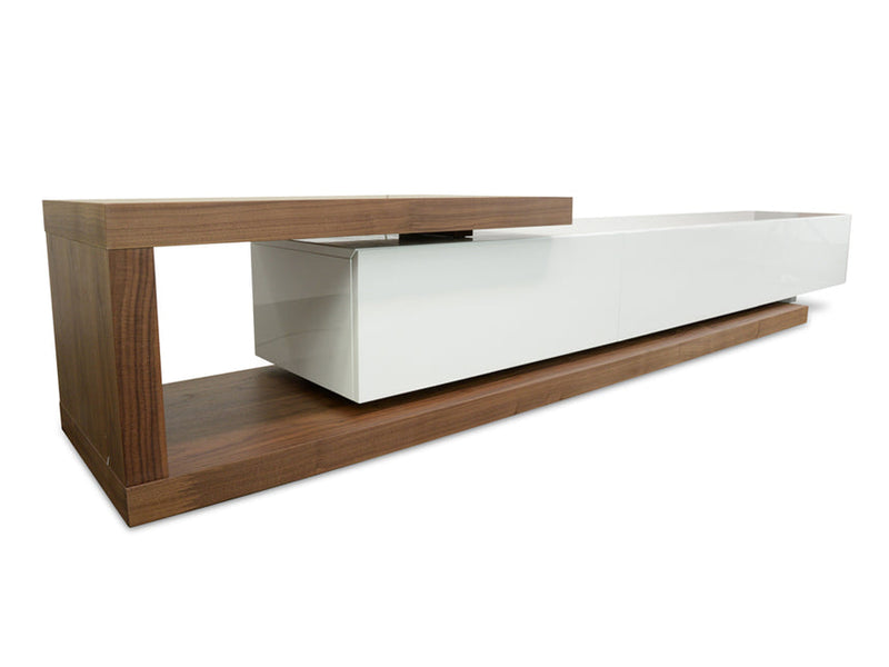 2.4m-3.07m TV Entertainment Unit - Walnut - White