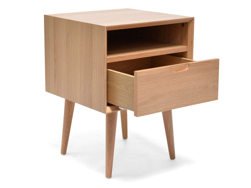 SQ Wooden Bedside Table - Walnut