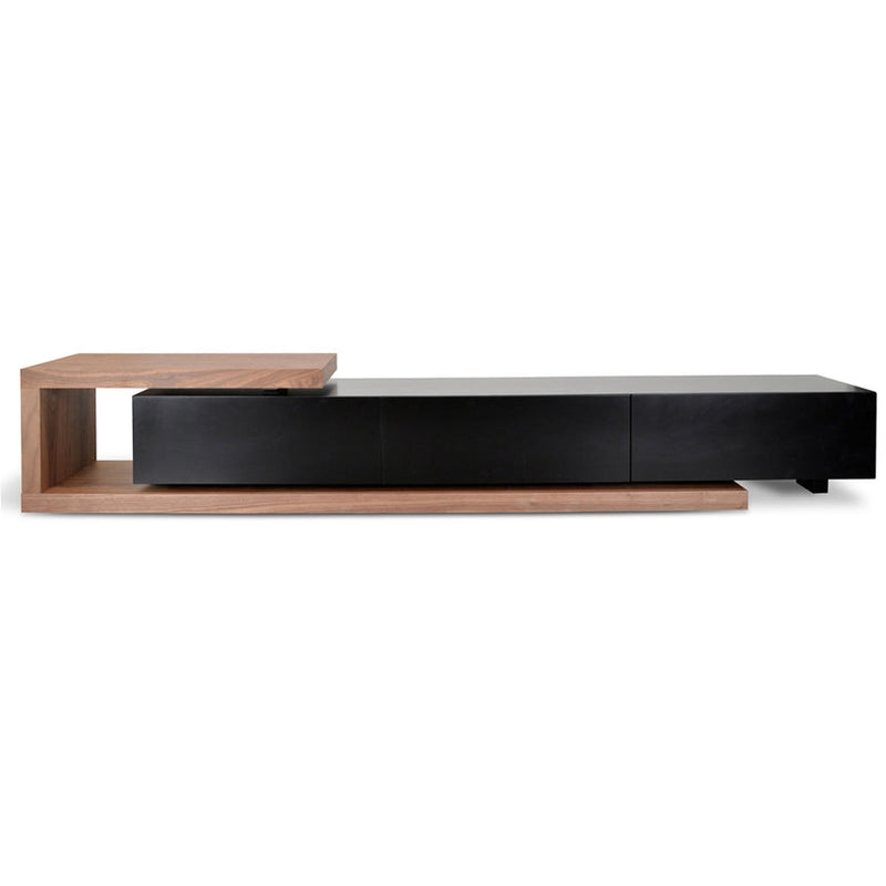 2.4m-3.07m TV Entertainment Unit - Walnut - White