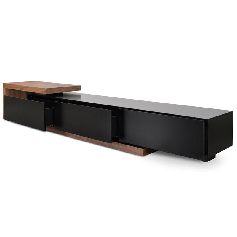 2.4m-3.07m TV Entertainment Unit - Walnut - White