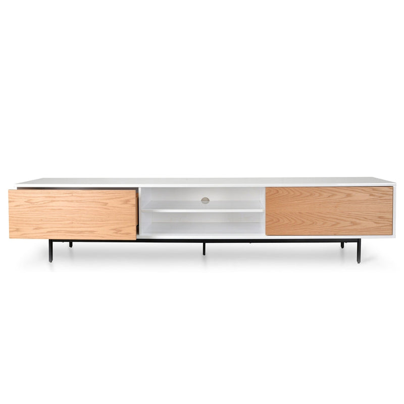 2.3m TV Entertainment Unit - Lowline - Natural