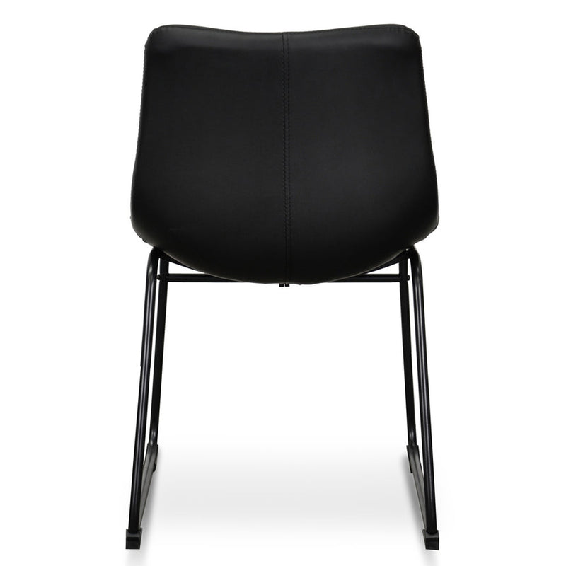 Industrial Dining Chair - Black PU (Set of 2)