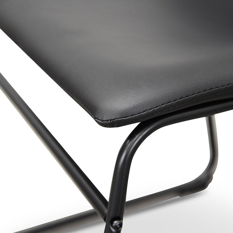 Industrial Dining Chair - Black PU (Set of 2)