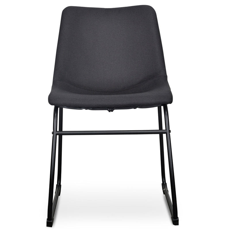 Industrial Dining Chair - Black PU (Set of 2)