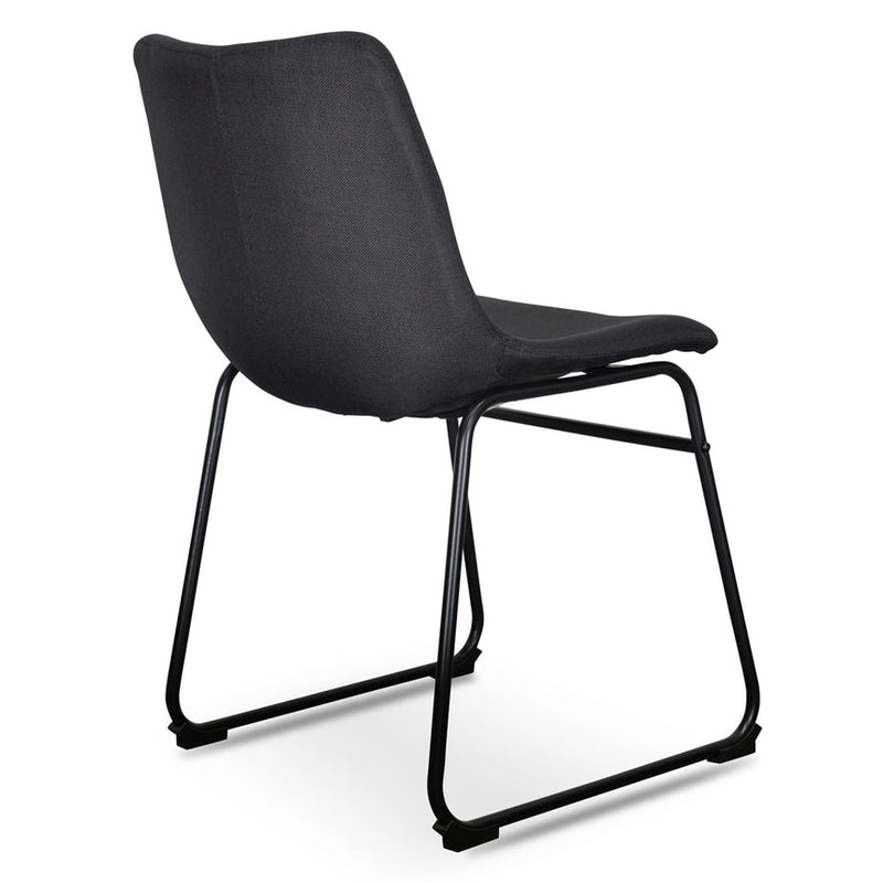 Industrial Dining Chair - Black PU (Set of 2)