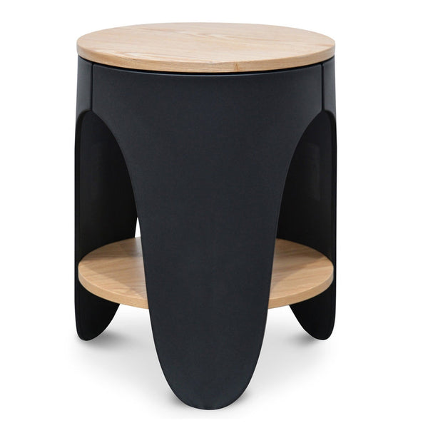 Round Side Table - Full Black