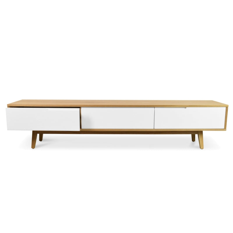 2.1m TV Entertainment Unit - Lowline - Natural