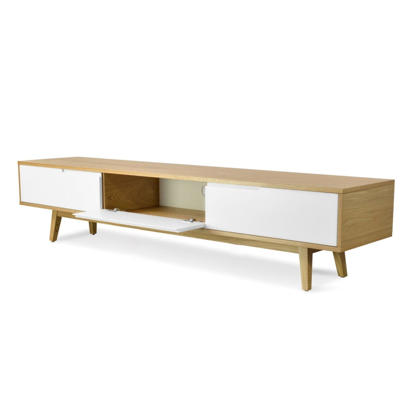 2.1m TV Entertainment Unit - Lowline - Natural