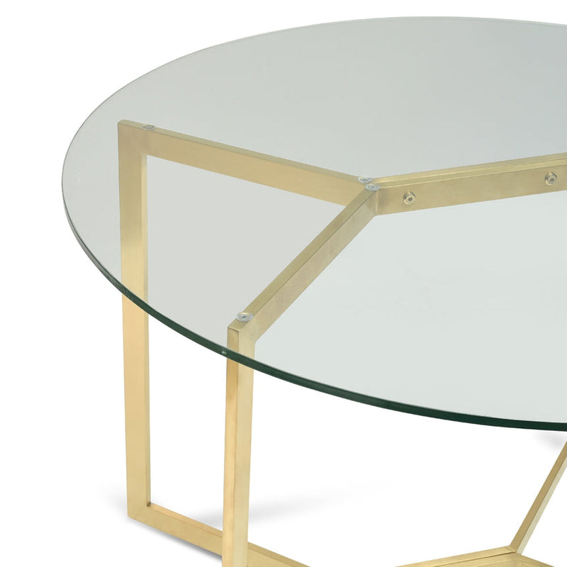 1.2m Glass Console Table - Gold Base