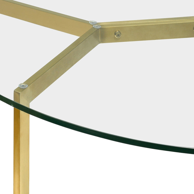 1.2m Glass Console Table - Gold Base