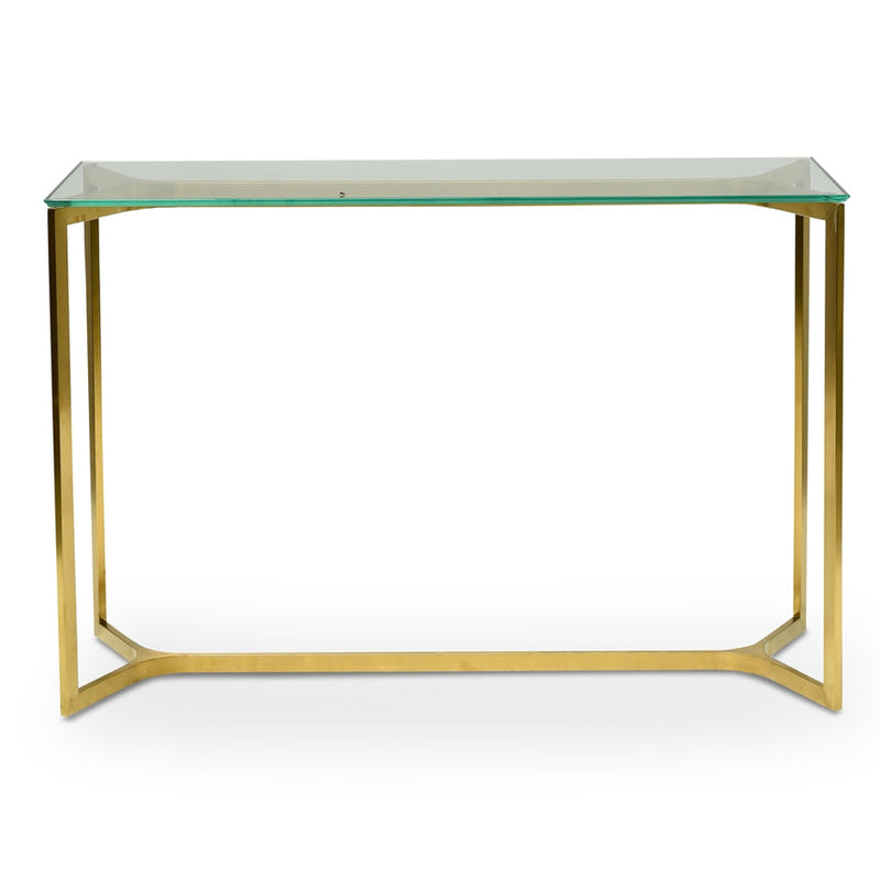 1.2m Round Glass Dining Table - Gold Base