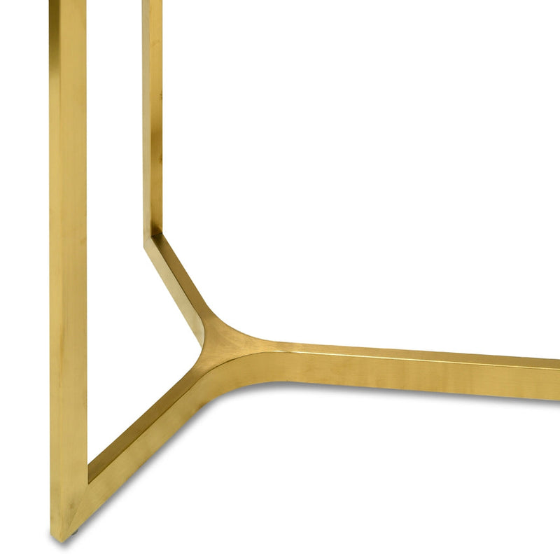 1.2m Round Glass Dining Table - Gold Base