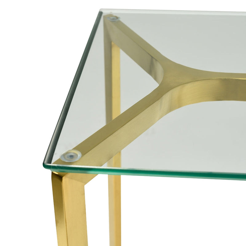 1.2m Glass Console Table - Gold Base