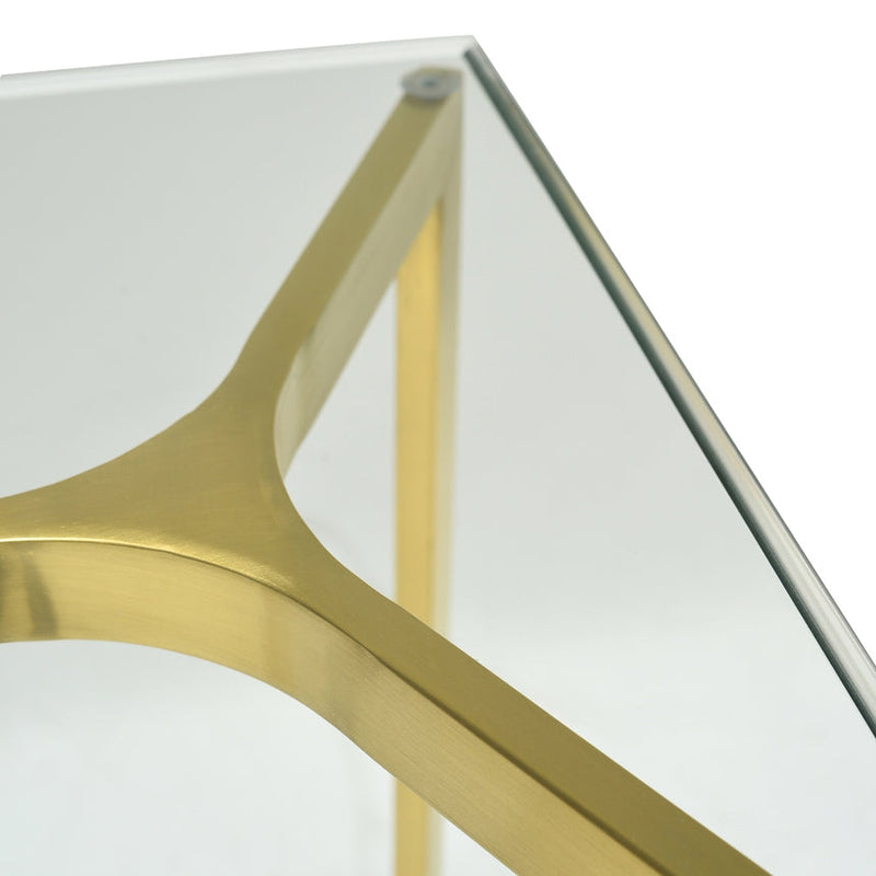 1.2m Glass Console Table - Gold Base