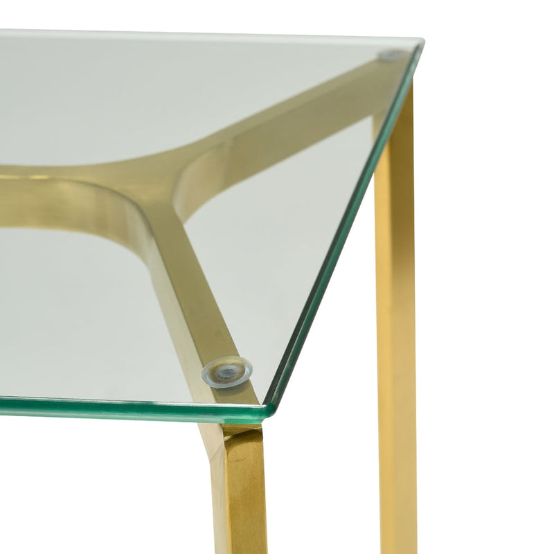 1.2m Glass Console Table - Gold Base