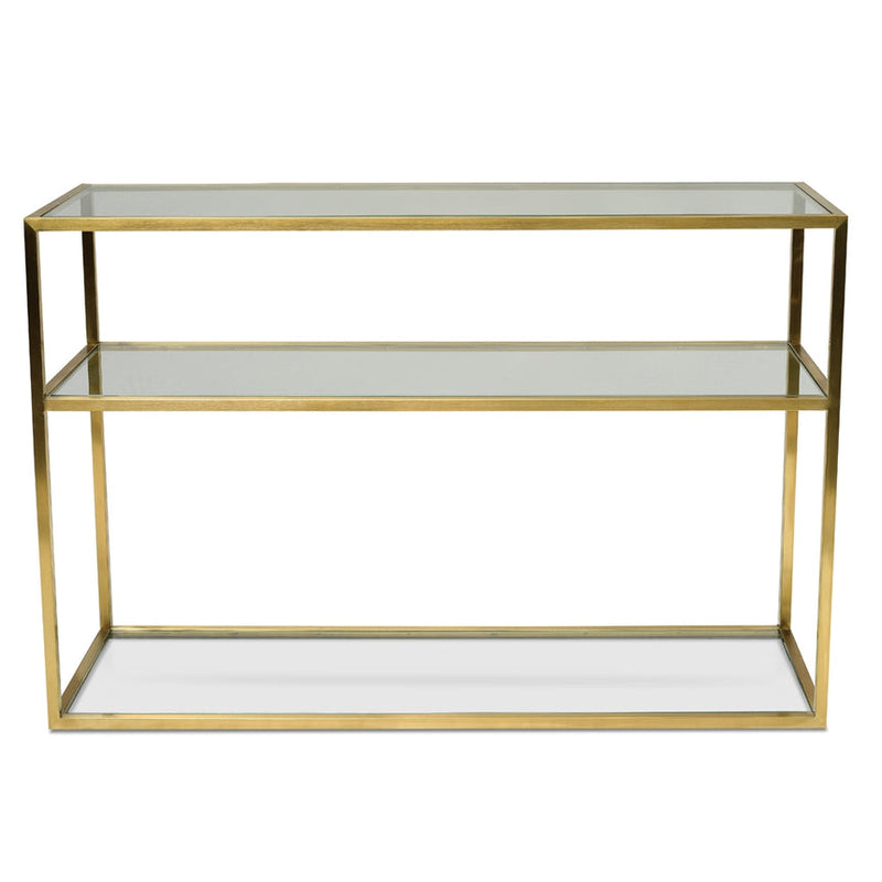 1.2m Grey Glass Console Table - Black Base