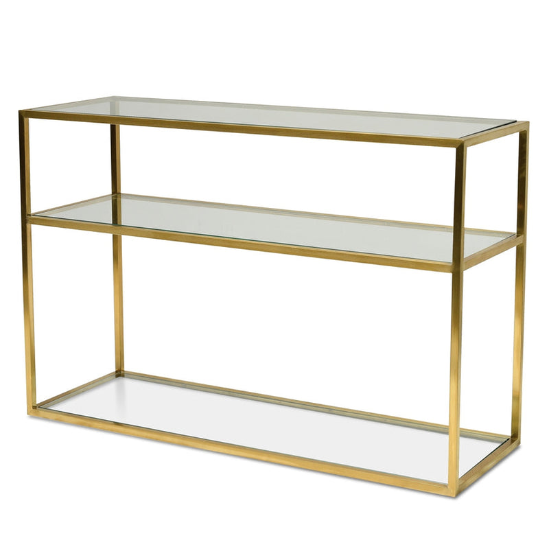 1.2m Glass Console Table - Gold Base