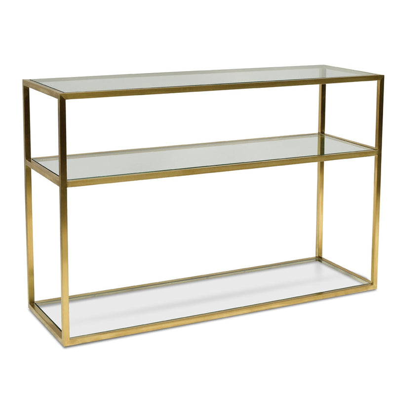 1.2m Grey Glass Console Table - Black Base