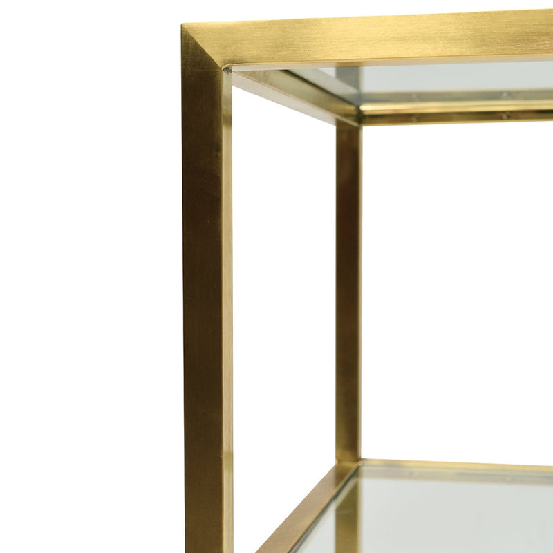 1.2m Glass Console Table - Gold Base