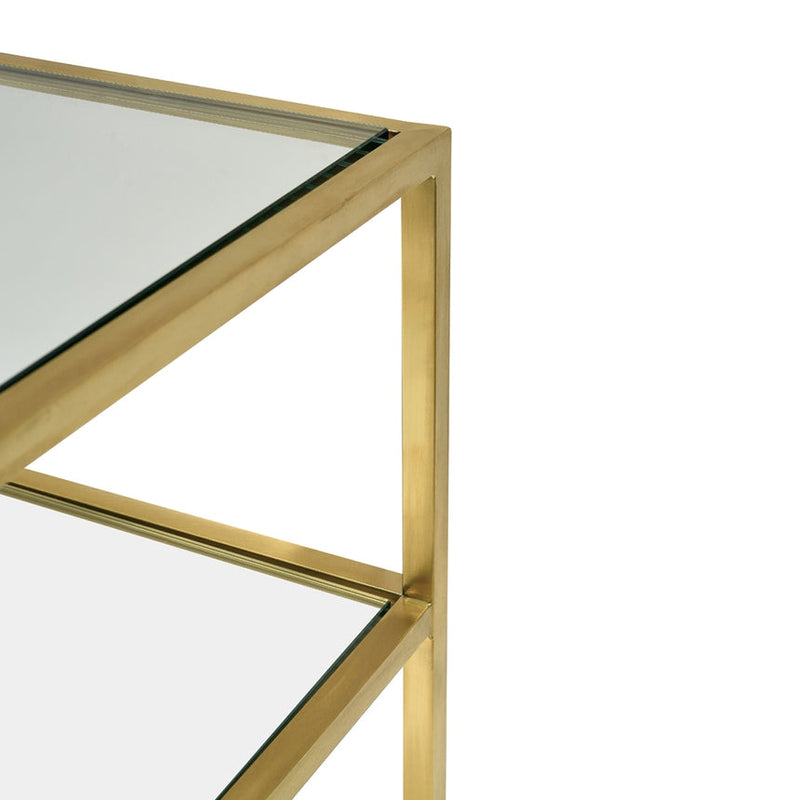 1.2m Glass Console Table - Gold Base