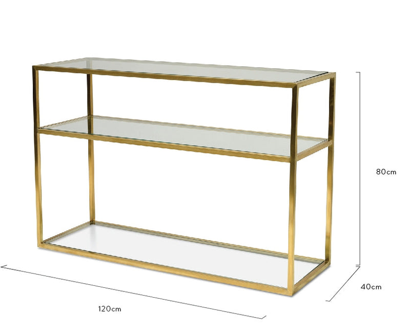 1.2m Grey Glass Console Table - Black Base