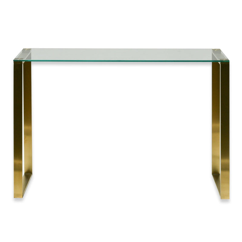 Glass Console Table - Brushed Gold Base