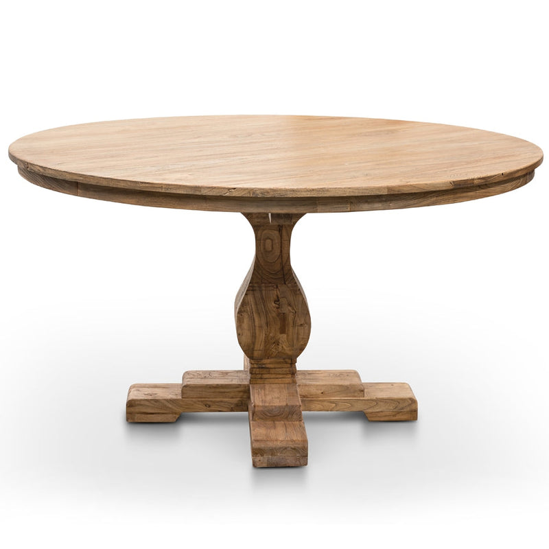 Reclaimed 140cm Round Dining Table - Rustic Black