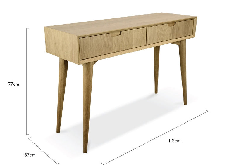 1.15m Wooden Console Table with Drawers