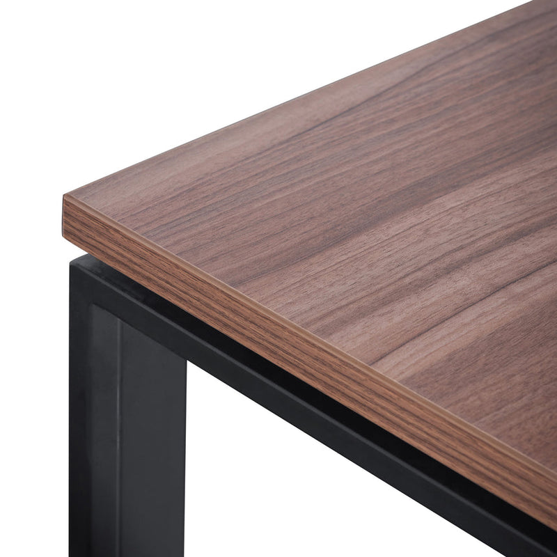 1.6m Single Seater Walnut Office Desk - Black Legs