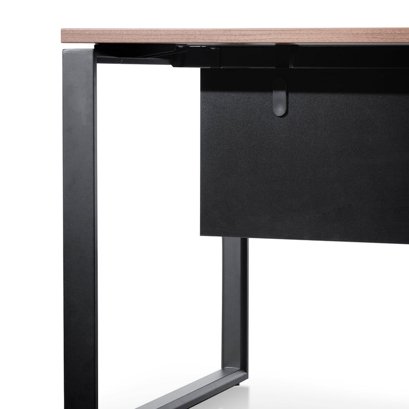 1.8m Executive Desk Right Return with Black Legs - Walnut