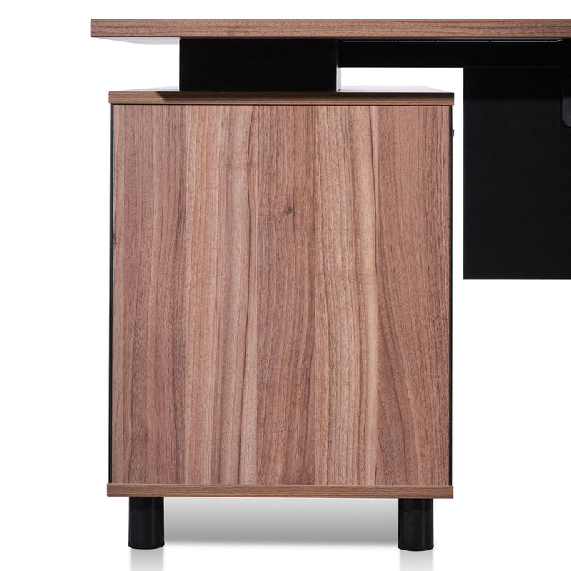 1.8m Executive Desk Right Return with Black Legs - Walnut