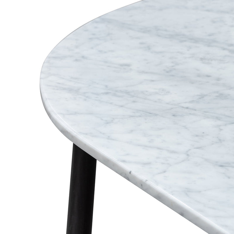 110cm Marble Coffee Table - Black Base