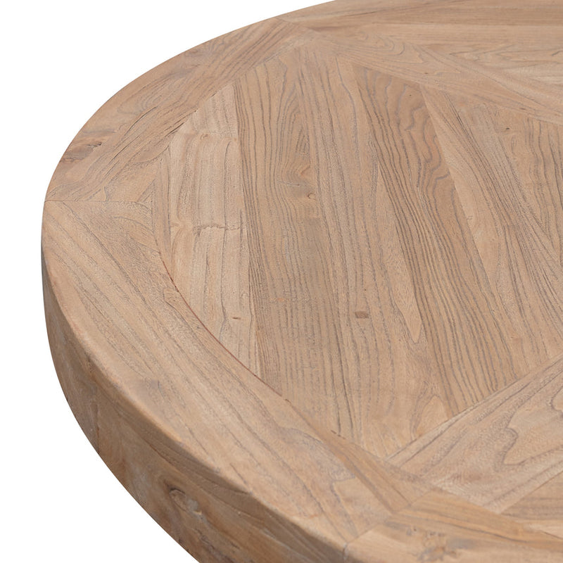 1.6m Round Dining Table - Natural in Black Base