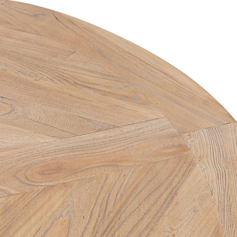 1.6m Round Dining Table - Natural in Black Base