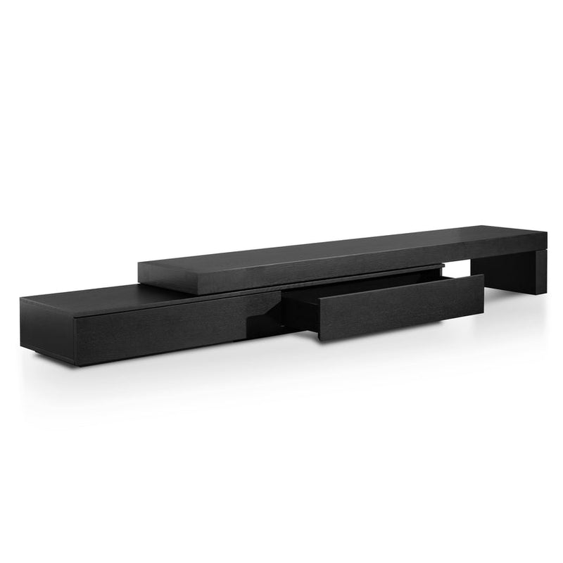 Extendable Entertainment TV Unit - Black Oak