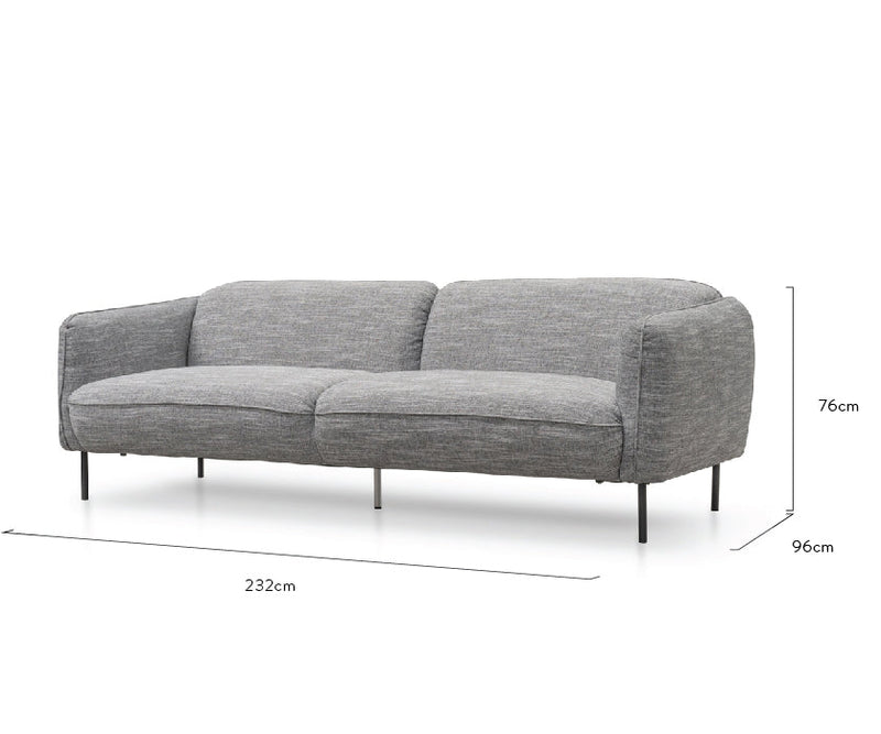 CLC920-IG - 3 Seater Sofa - Light spec grey fabric