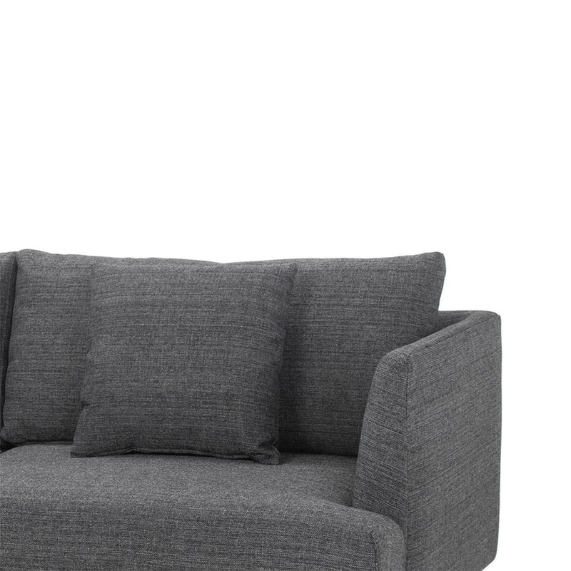 4 Seater Fabric Sofa - Graphite Grey and Natural Legs