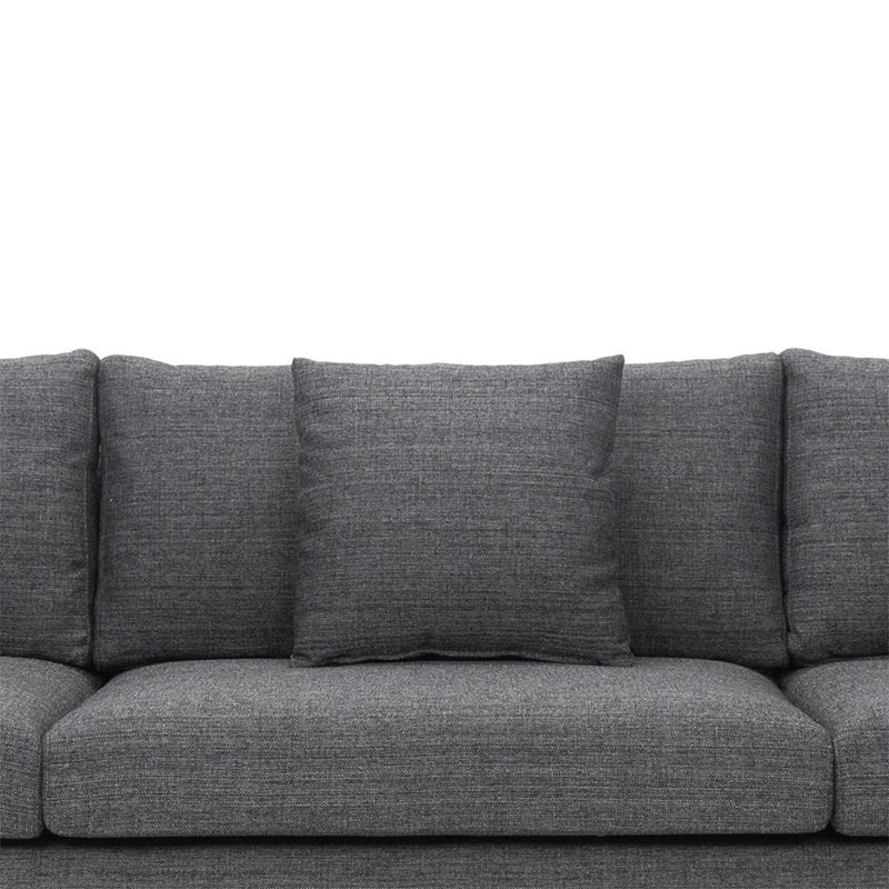 4 Seater Fabric Sofa - Graphite Grey and Natural Legs