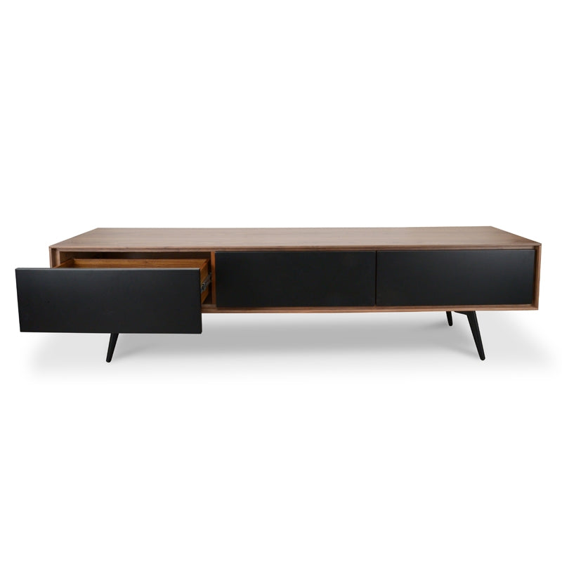 TV Unit With Black Matte Drawers - Black